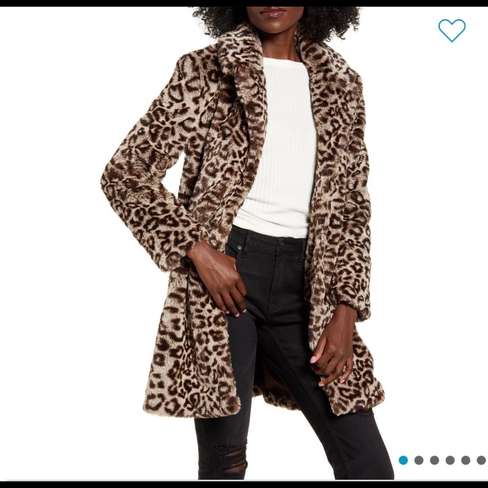 BB DAKOTA Leopard Faux Fur Coat